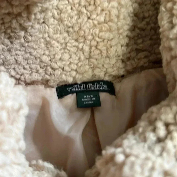 Wild Fable Sherpa zip up jacket camel color size XS/S - Picture 3 of 6